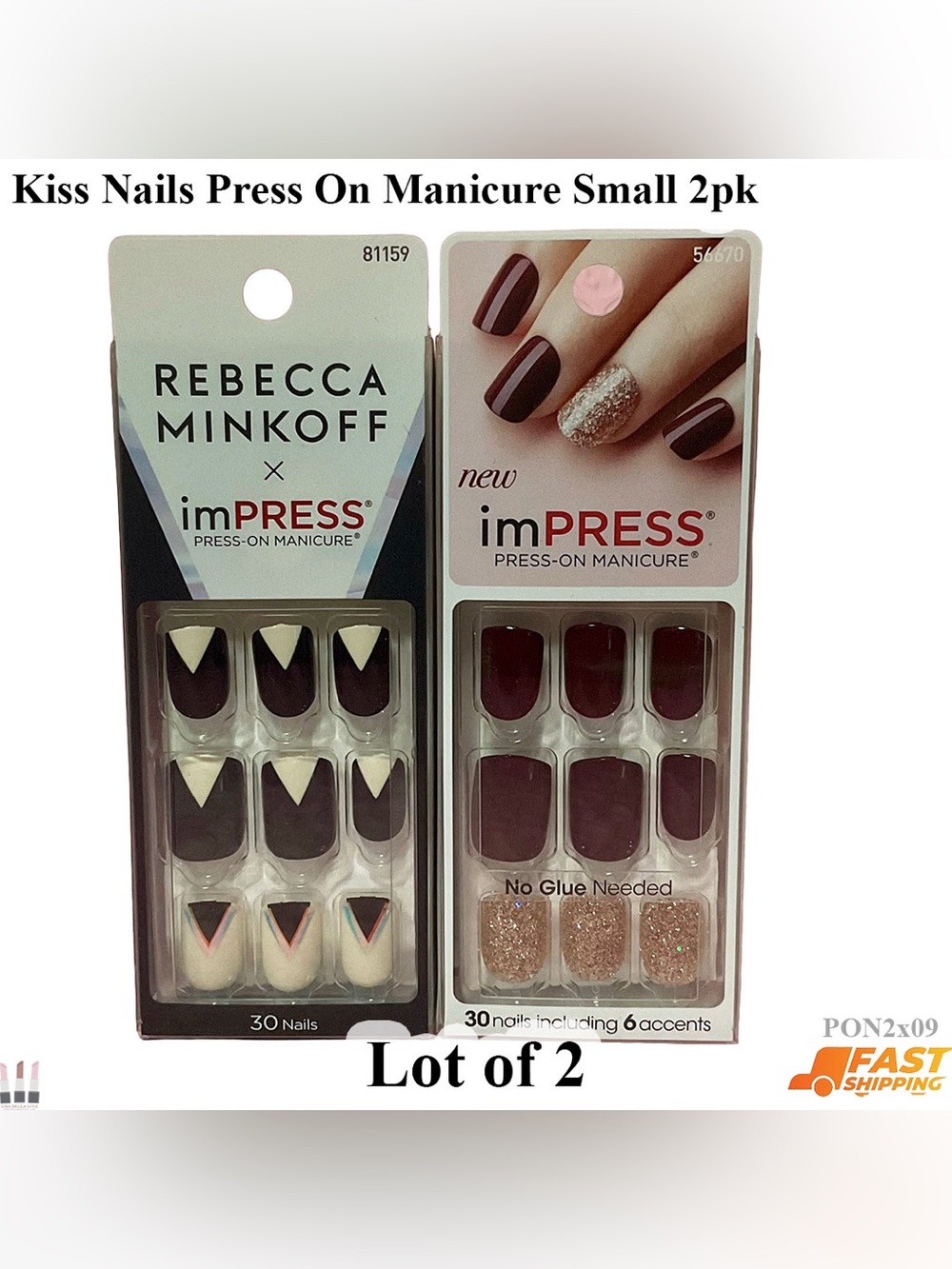 Kiss Nails Press On Manicure Small 2pk
